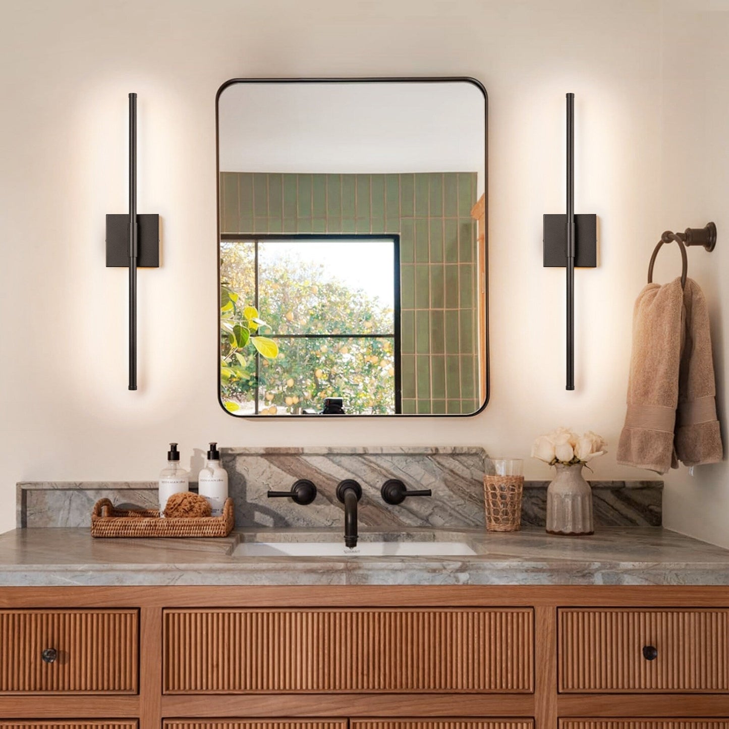 1-Light 23.6 in. Modern Linear Dimmable Integrated LED Bathroom Vanity Light Wall Sconce