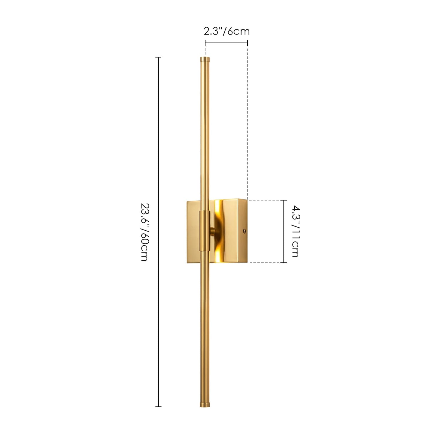 1-Light 23.6 in. Modern Linear Dimmable Integrated LED Bathroom Vanity Light Wall Sconce