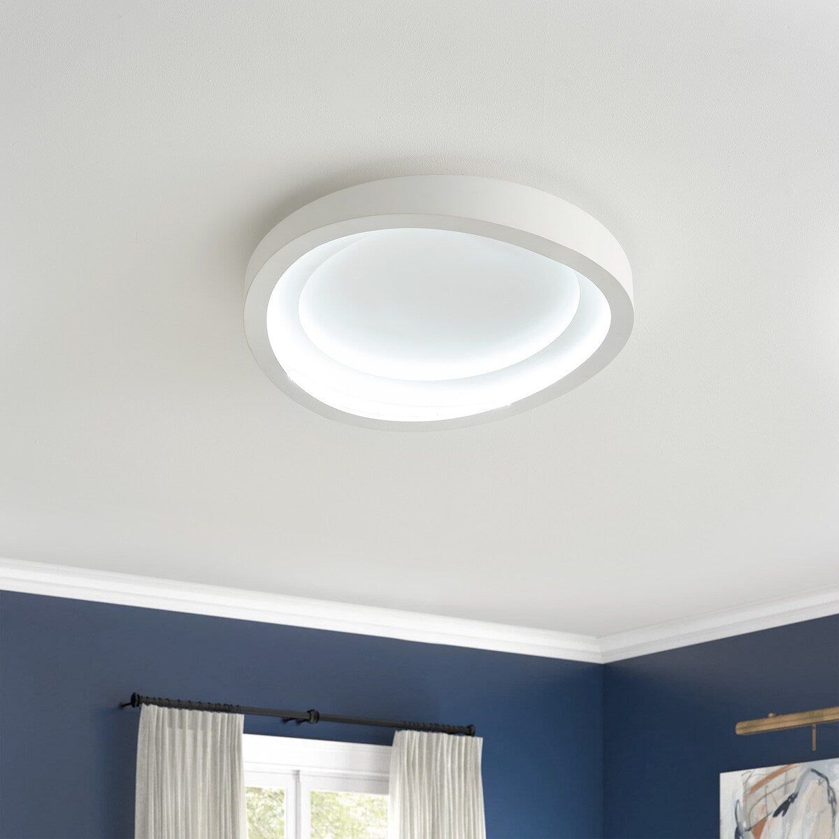 Modern Matte White LED Flush Mount Ceiling Light for Kitchen
