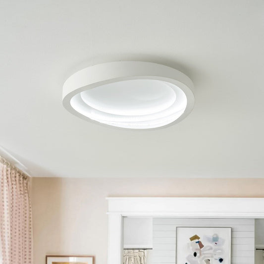 Modern Matte White LED Flush Mount Ceiling Light for Kitchen