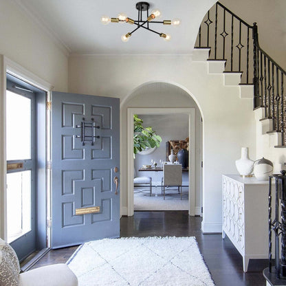 6 - Light Modern Metal 23.62'' Sputnik Semi-Flush Mount Ceiling Light