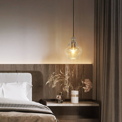 Coria Mid-century Modern Brass Pendant Light 1-Light Chic Dimmable Kitchen Island Lamp Fluted Glass Dining Room