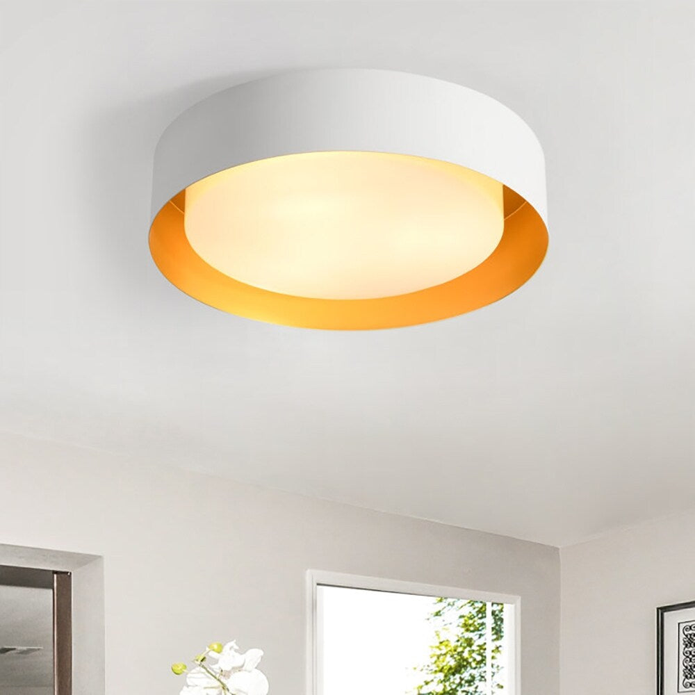 Modern Minimalist 2/3/5-Lights Metal Shaded Drum Flush Mount Ceiling Light