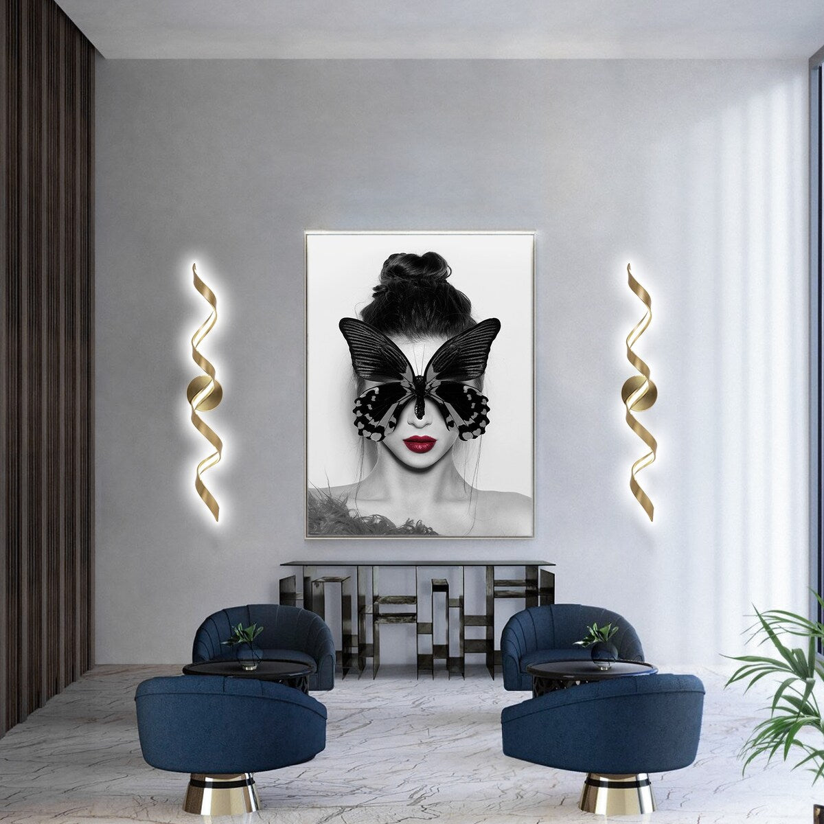 Modern Spiral Design LED Bathroom Vanity Light Dimmable Wall Light