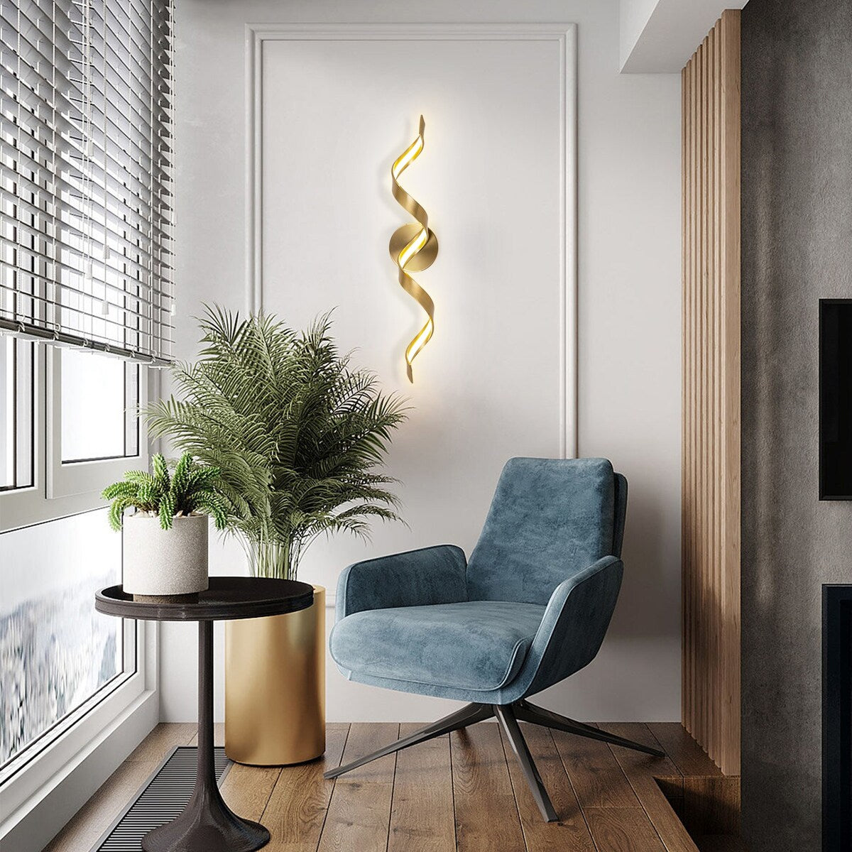 Modern Spiral Design LED Bathroom Vanity Light Dimmable Wall Light