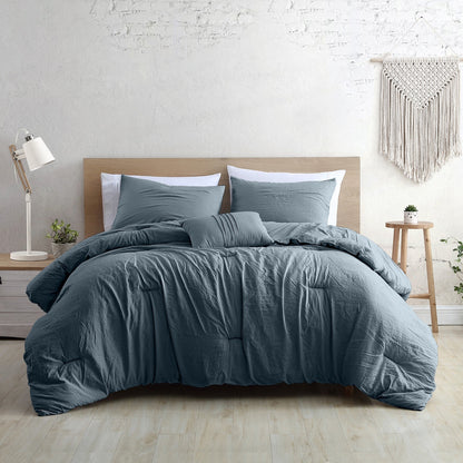 Modern Threads Braelyn 4-Piece Garment-Washed Comforter Set
