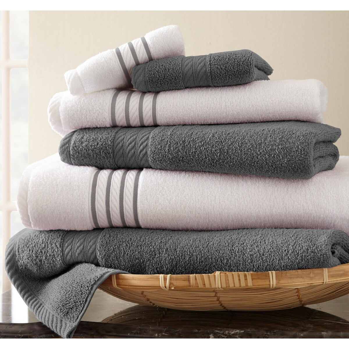 Modern Threads Quick Dry Stripe 6-piece Towel Set