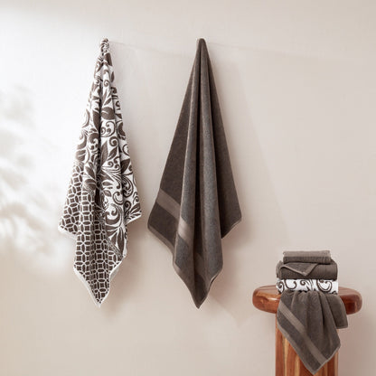 Modern Threads Trefoil Filigree 6 Piece Yarn Dyed Jacquard Towel Set