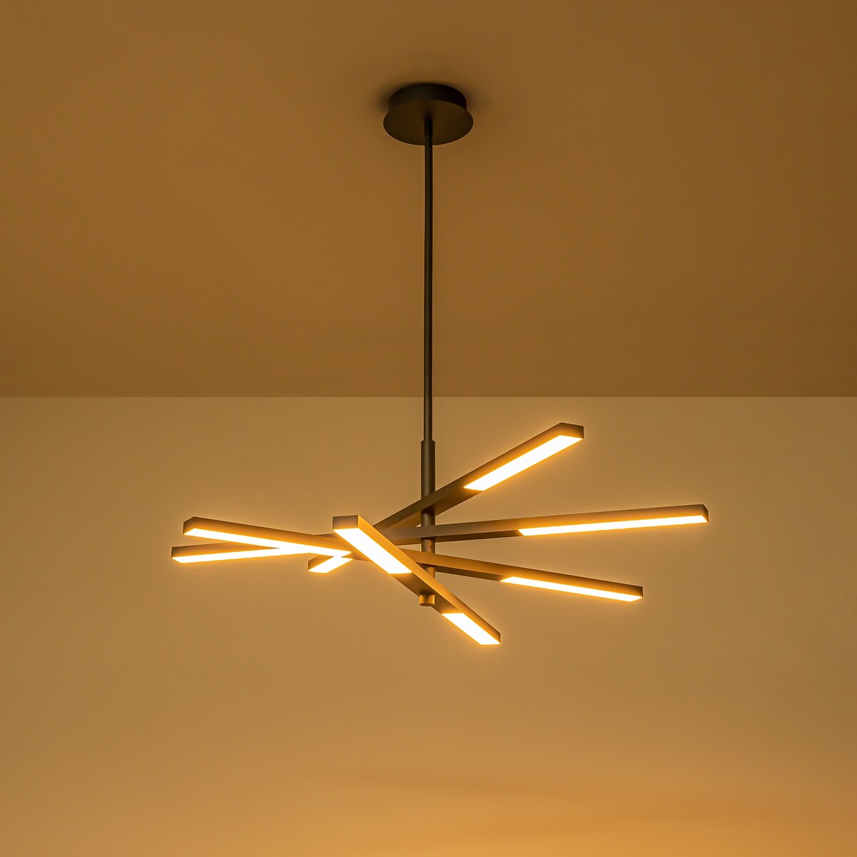 Modern Tiered Linear Sputnik Chandelier Warm Light 3000K Integrated LED Chandelier