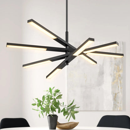 Modern Tiered Linear Sputnik Chandelier Warm Light 3000K Integrated LED Chandelier