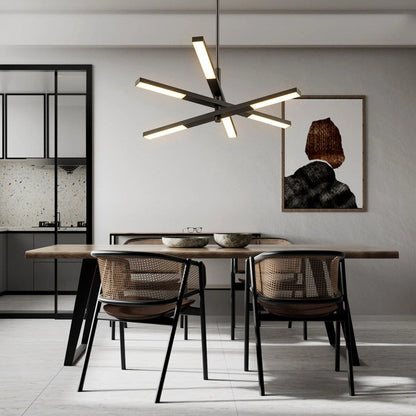 Modern Tiered Linear Sputnik Chandelier Warm Light 3000K Integrated LED Chandelier