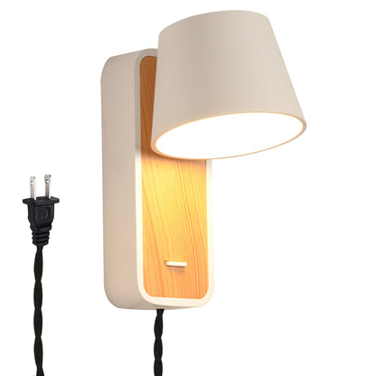 Modern Wall Lamp with Plug in Cord Indoor Contemporary Mounted Lighting Fixture-Nordic Bedside Rotatable Reading Lights