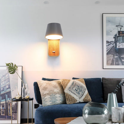 Modern Wall Lamp with Plug in Cord Indoor Contemporary Mounted Lighting Fixture-Nordic Bedside Rotatable Reading Lights