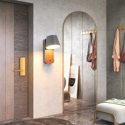 Modern Wall Lamp with Plug in Cord Indoor Contemporary Mounted Lighting Fixture-Nordic Bedside Rotatable Reading Lights