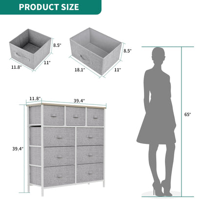 Modern 9-drawer Bedroom Dresser Storage Tower