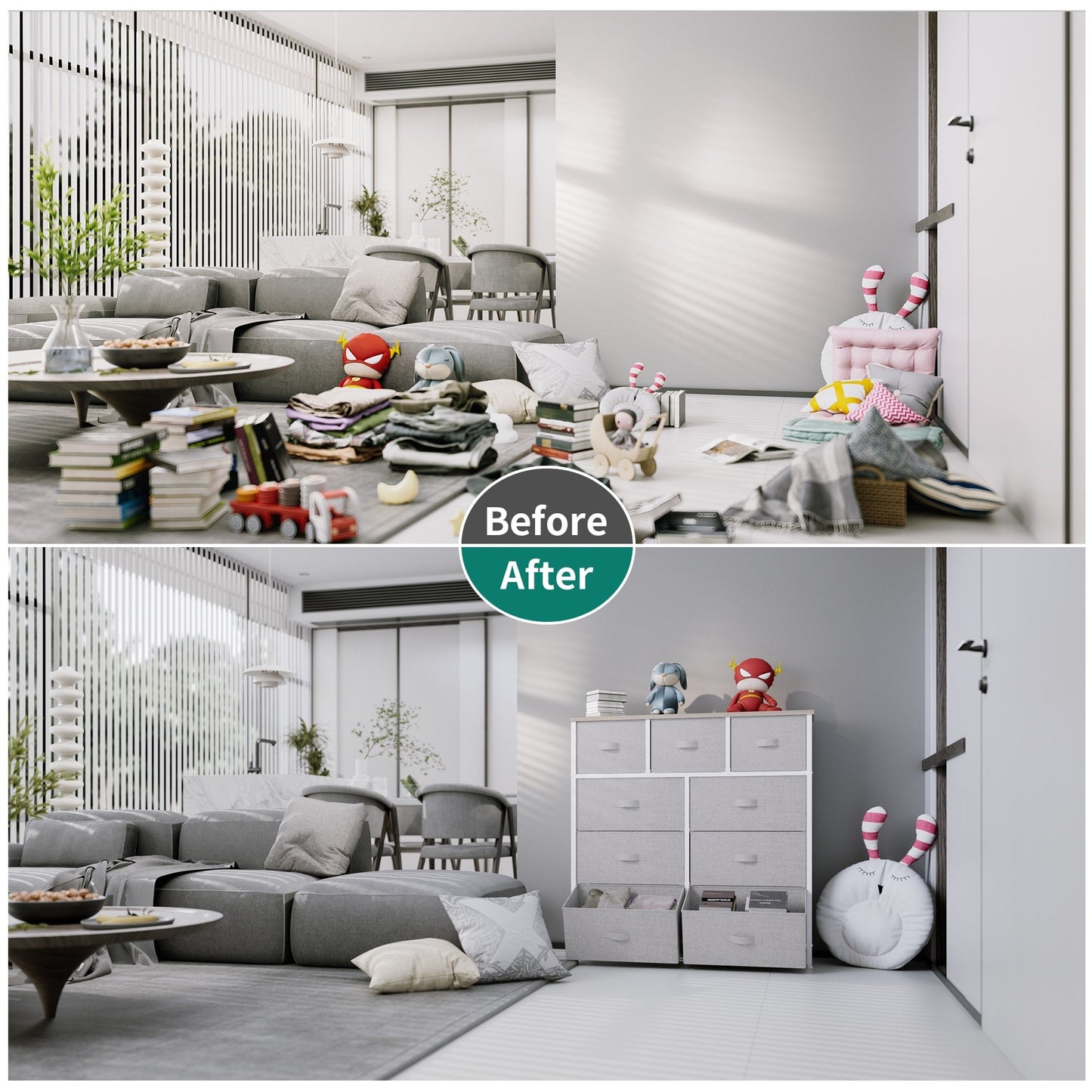 Modern 9-drawer Bedroom Dresser Storage Tower