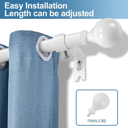 Mordern Round Ball Adjustable Curtain Rod with Curtain Rings