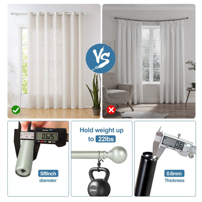 Mordern Round Ball Adjustable Curtain Rod with Curtain Rings