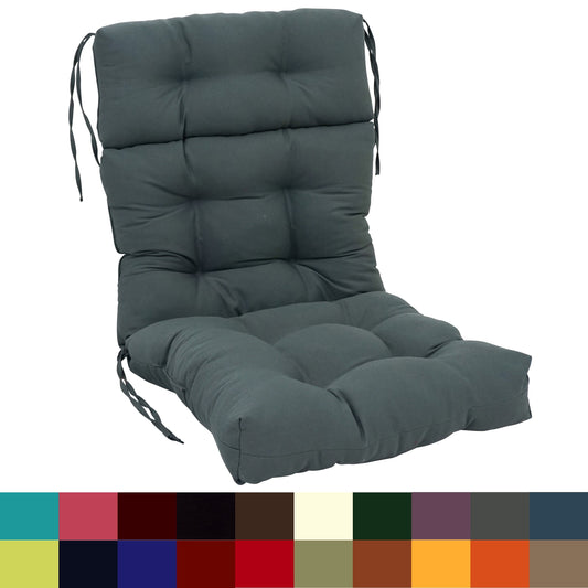 Multi-Section Tufted Twill Seat/Back Chair Cushion (Multiple Sizes)