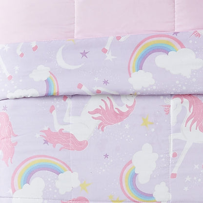 Porch & Den Myrica Unicorn and Rainbow 4-piece Comforter Set