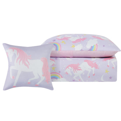 Porch & Den Myrica Unicorn and Rainbow 4-piece Comforter Set