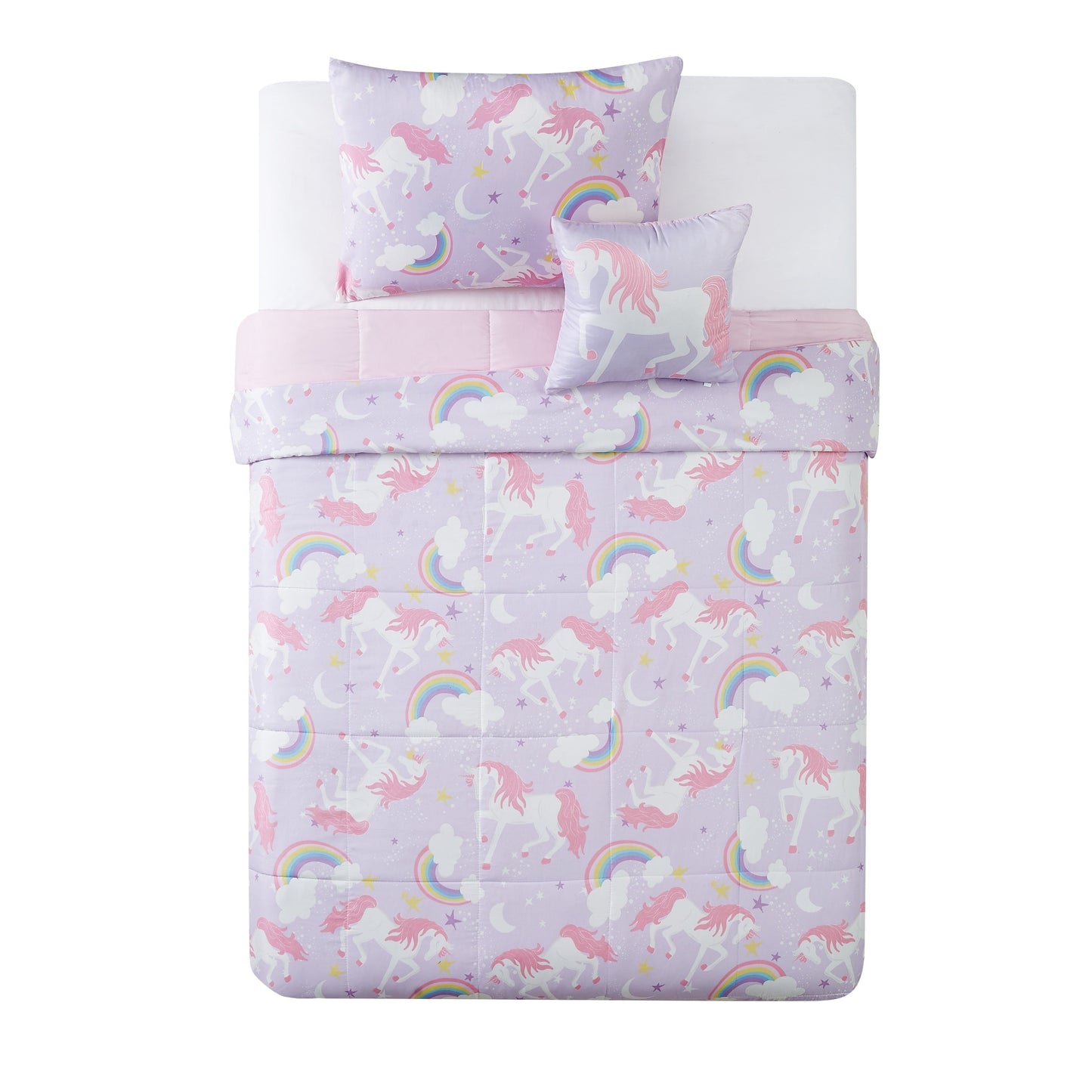 Porch & Den Myrica Unicorn and Rainbow 4-piece Comforter Set