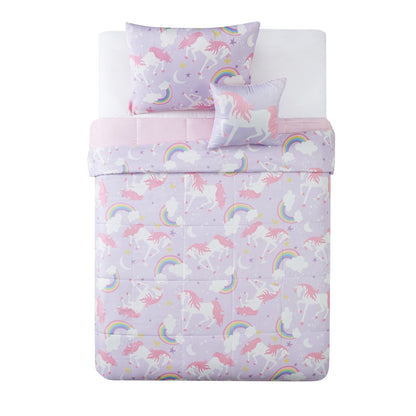 Porch & Den Myrica Unicorn and Rainbow 4-piece Comforter Set