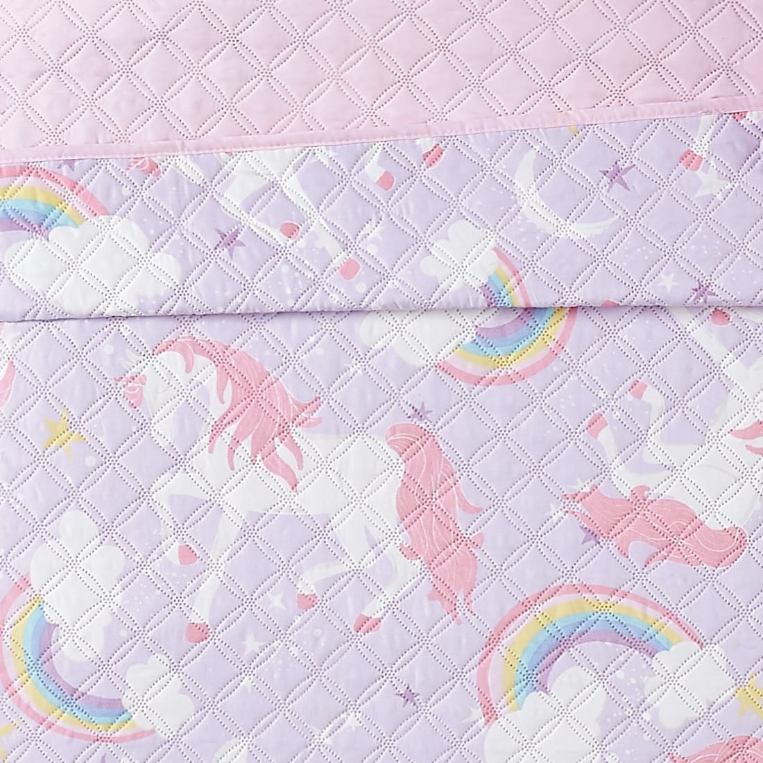 Porch & Den Nahcotta Unicorn and Rainbow 4-piece Quilt Set