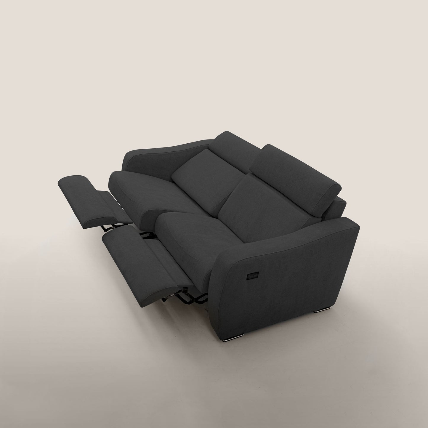 Gummy Divano con meccanismo relax elettrico nero