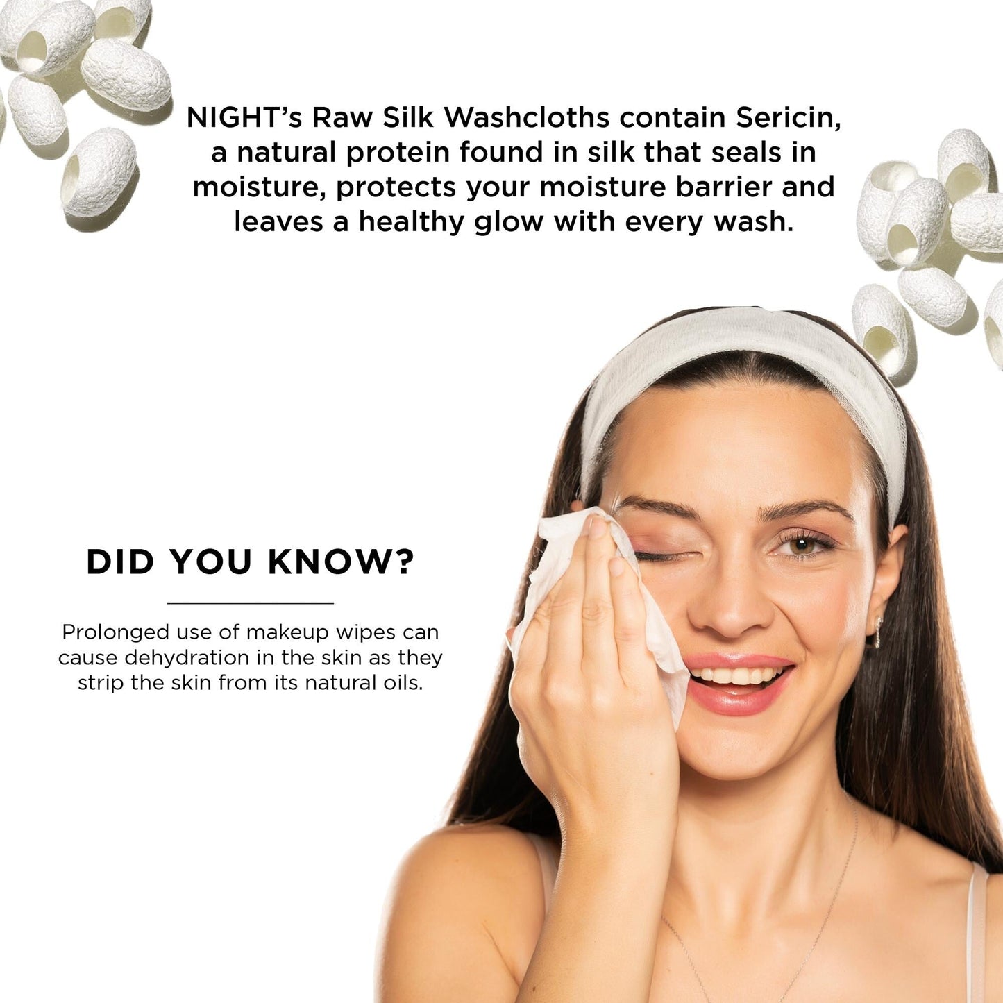 NIGHT Silk Exfoliating Washcloth 2 Piece Set