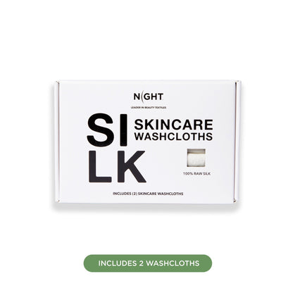 NIGHT Silk Exfoliating Washcloth 2 Piece Set