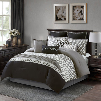 Nanshing Calvin Luxury10-Piece Geometric Comforter Set