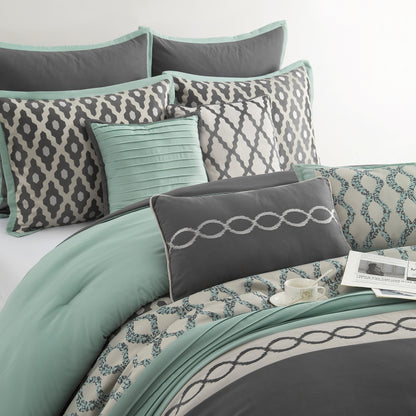 Nanshing Calvin Luxury10-Piece Geometric Comforter Set