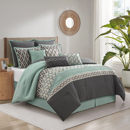 Nanshing Calvin Luxury10-Piece Geometric Comforter Set