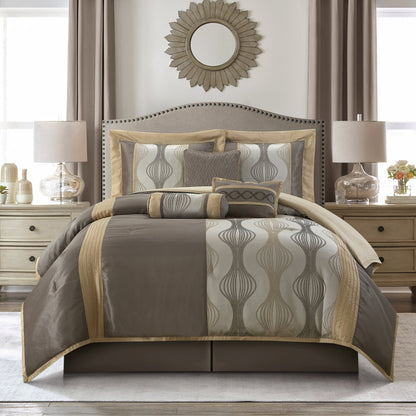 Nanshing Daniella 7-Piece Modern Geometric Comforter Set