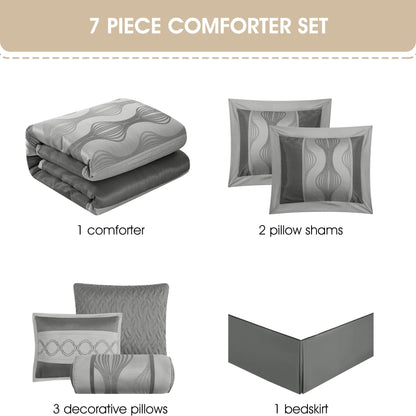 Nanshing Daniella 7-Piece Modern Geometric Comforter Set