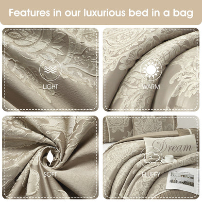 Nanshing Tiana 7 Piece Traditional Damask Comforter Set