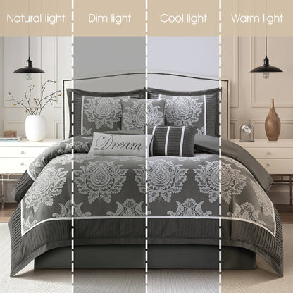 Nanshing Tiana 7 Piece Traditional Damask Comforter Set