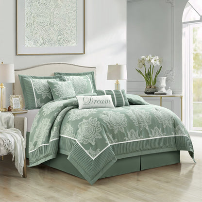 Nanshing Tiana 7 Piece Traditional Damask Comforter Set