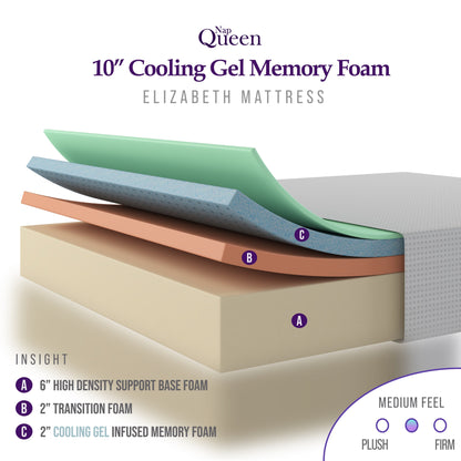 NapQueen Elizabeth 10 Cooling Gel Memory Foam Mattress