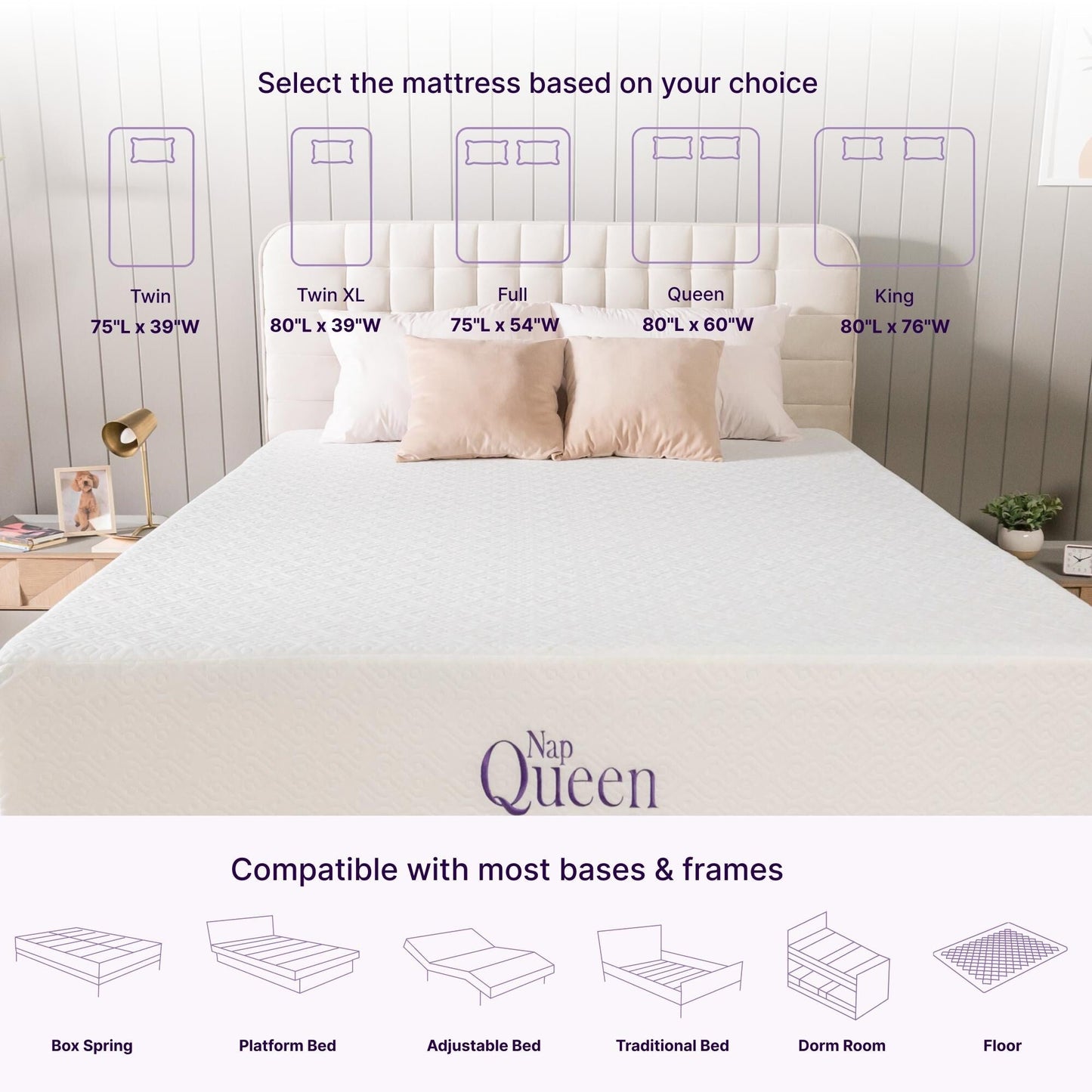 NapQueen Elizabeth 8 Cooling Gel Memory Foam Mattress