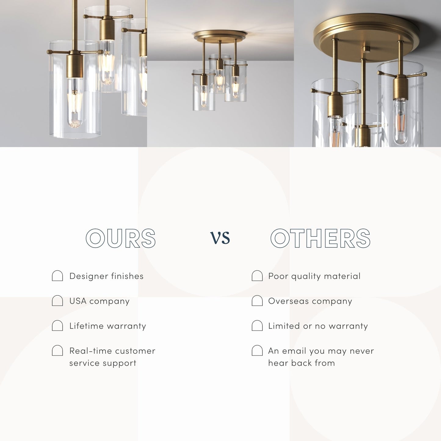 Nathan James Ophelia Semi Flush Mount Ceiling 3-Light Fixture with Glass Shade