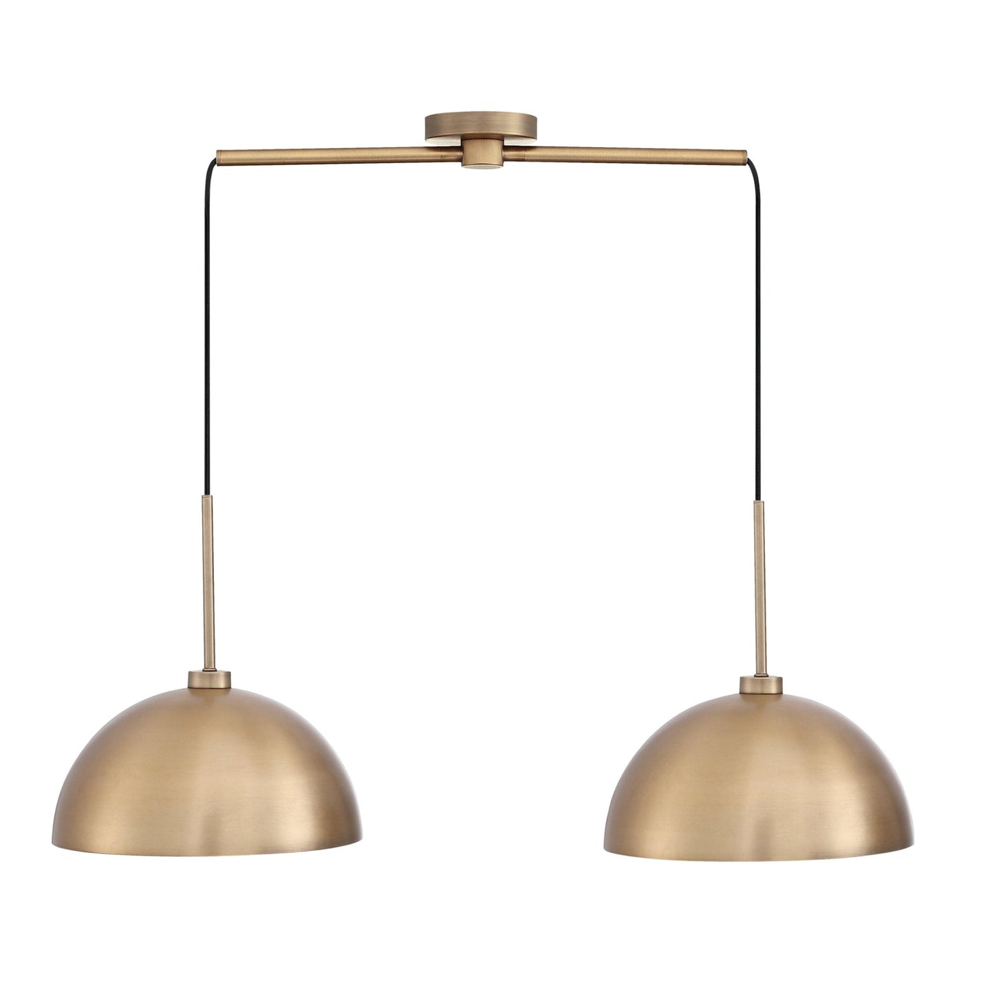 Nathan James Percy Modern 2-Light Pendant Island Light Fixture, Hanging Lights with Metal Shade and Adjustable Cord