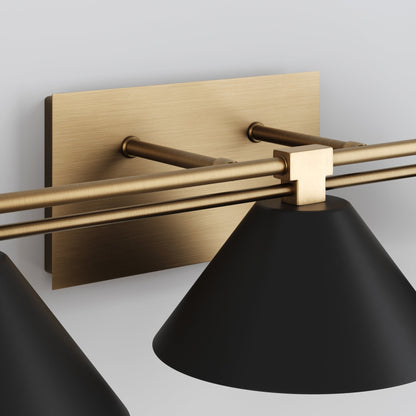 Nathan James Ronnie Industrial 3-Light Vanity Light, Art Deco Wall Mounted Light Fixture for Bathroom or Vanity