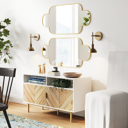 Nathan James Tamlin Wall Mounted Armed Sconce 1-Light Fixture with Plugin and On/Off Switch