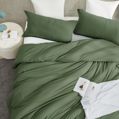 Natural Loft King Solid Duvet Cover Set