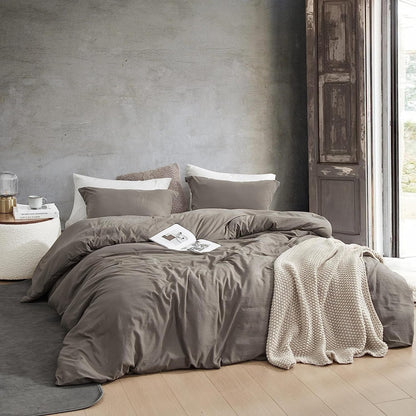 Natural Loft King Solid Duvet Cover Set
