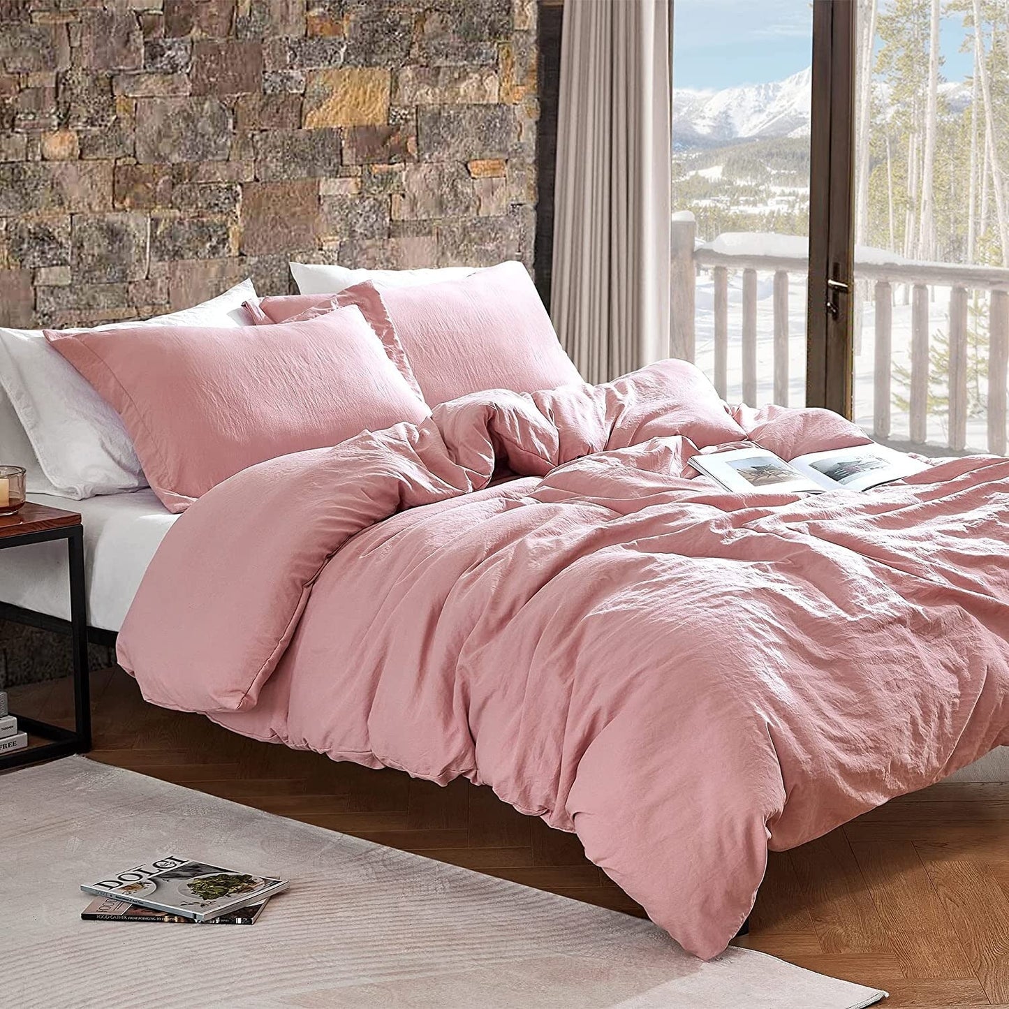 Natural Loft King Solid Duvet Cover Set