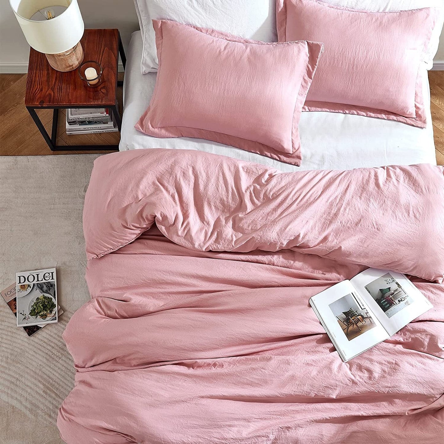 Natural Loft King Solid Duvet Cover Set