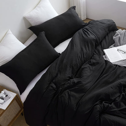 Natural Loft King Solid Duvet Cover Set